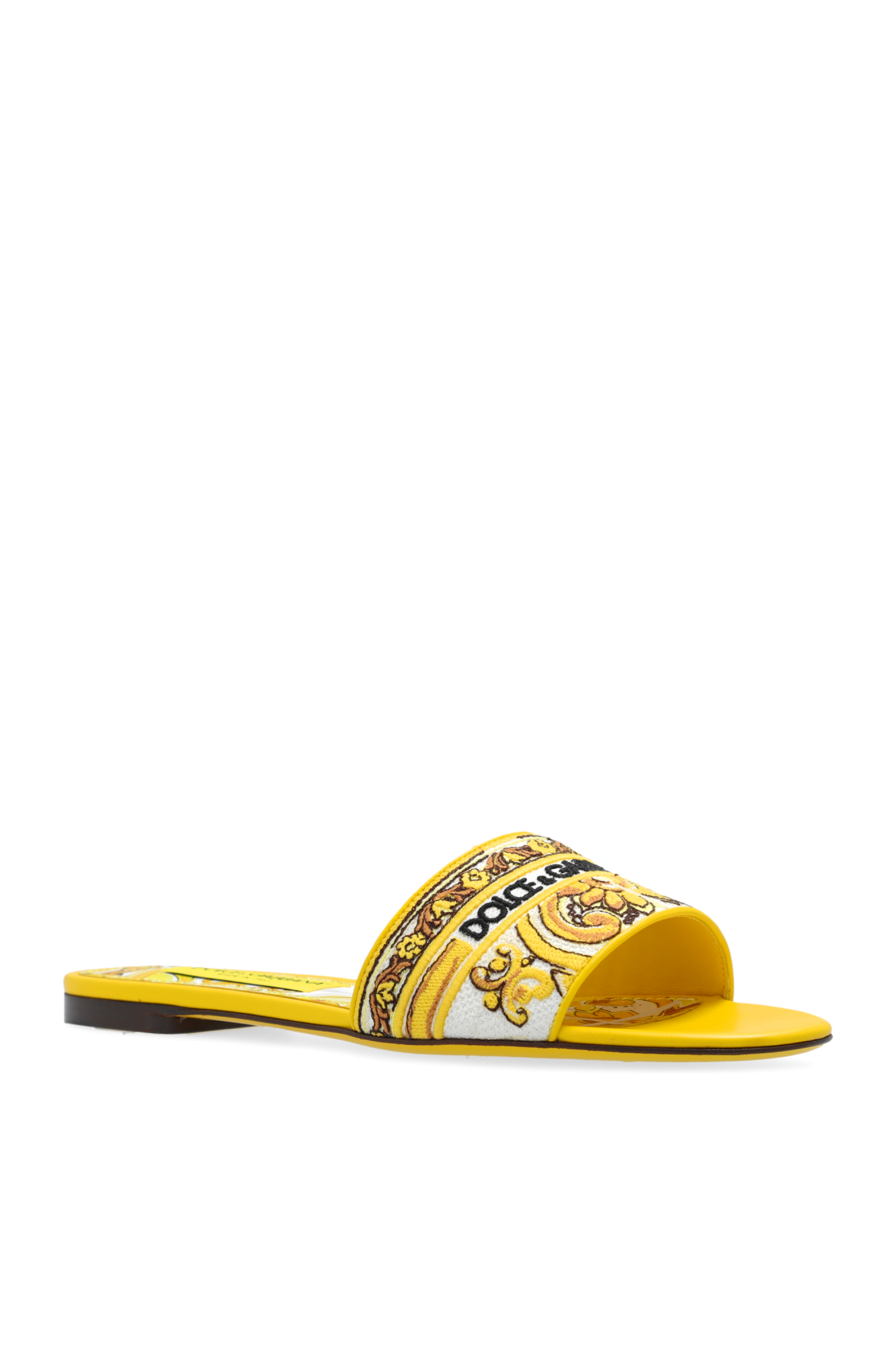 Yellow Slides with logo Dolce Gabbana Vitkac GB